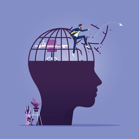 Mindset Graphic, Psychology Illustration, Graphic Design Wallpaper, Art Psychology, Wallpaper Animes, The Cage, Big Head, Design Wallpaper, Break Out