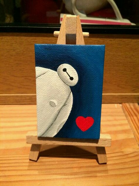 Baymax Disney Canvas Paintings, Mini Tela, Art Mini Toile, Disney Canvas Art, Disney Canvas, Disney Paintings, Simple Canvas Paintings, Cute Canvas Paintings, Easy Canvas Painting