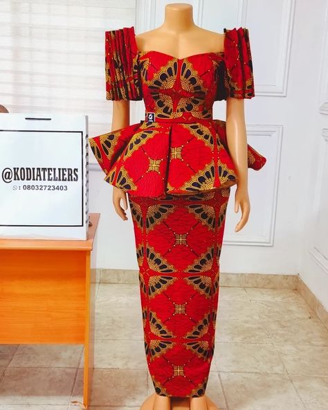 Ankara Peplum Top And Skirt, Make Skirt, Skirt And Blouse Styles, Stylish Naija, Ankara Long Gown Styles, Long African Dresses, Long Gowns, African Dresses For Kids, African Fashion Skirts