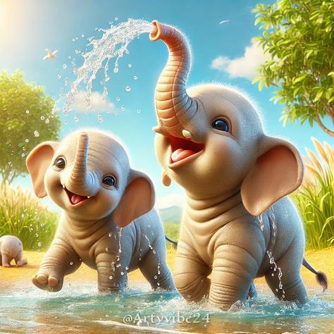 🌼Funny Day🌼 Elephant Cartoon Images, Messy Mind, Bal Ganesh, Elephant Cartoon, Elephant Wallpaper, Funny Elephant, Animal Images, Cartoon Elephant, Lord Murugan