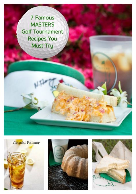 Here are 7 Famous MASTERS Golf Tournament recipes You Must Try!  Next time you are looking for a party idea why not throw a golf party with a theme around the famous Master's golf tournament. Grab your yellow and green decorations, spread around some cute golf equipment and then whip up some of these famous Masters food recipes. Masters Food, Party Food Menu, Golf Party Foods, Masters Golf Tournament, Golf Theme Party, Cute Golf, Golf Birthday Party, Masters Tournament, Masters Golf