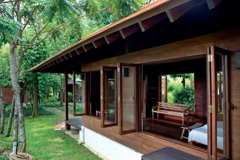 Acharapan House - Tropical Architecture Pretty Houses Interior, Small Tropical House, Tropical Contemporary House, Barbados House, Tropical House Exterior, Tropical Farmhouse, Tropical House Plans, Bali Living, Tropical Houses Architecture