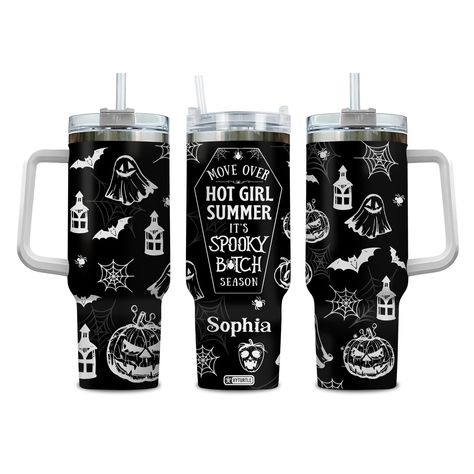 PRICES MAY VARY. 🎃 Spooky Halloween Tumbler: Whether you're enjoying a hot cup of coffee or a cool cup of tea, our mugs are perfect for all your beverage needs, our Halloween-themed tumbler adds a mysterious and spooky atmosphere. Made from high-quality stainless steel, this tumbler features a lid and straw, and its double-wall vacuum insulation keeps your favorite drinks hot, cold, or iced for hours. 🎃 Perfect Gift Idea: Add Halloween spirit to your celebrations with our uniquely designed. Fe Halloween Tumblr Cups, Halloween Tumbler Cups, Halloween Tumbler Ideas, Halloween Cup Ideas, Bat Tumbler, Glass Tumbler Design, Halloween Themed Gifts, Pumpkin Tumbler, Expecting Mother Gifts