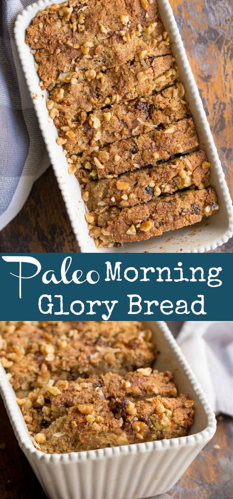 Morning Glory Bread, Easy Paleo Bread, Paleo Bread Recipe, Snack On The Go, Healthy Sweet Snacks, Paleo Bread, Paleo Baking, Paleo Snacks, Paleo Breakfast