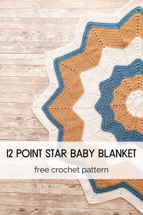 This beautiful crochet 12 point star blanket is the perfect gift for any expecting mom. This beautiful baby afghan crochet pattern has a lovely color scheme, perfect for any little one. 12 point star crochet pattern free. Crochet star blanket free pattern. Star baby blanket crochet. Ripple baby blanket. Free crochet patterns for baby blankets. #crochetbabyblanketgirl #crochetbabyblanket #freecrochetpattern 12 Point Star, Crochet Star Blanket, Crochet Star Patterns, Crochet Ripple Blanket, Star Baby Blanket, Crochet Blouses, Star Crochet, Crochet Baby Blanket Free Pattern, Granny Square Crochet Patterns Free