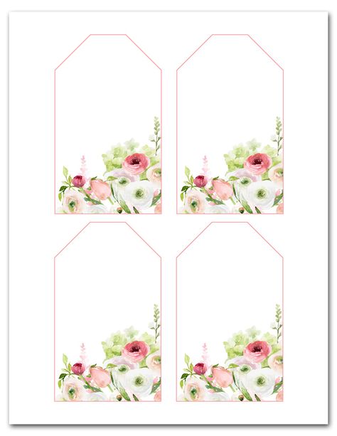 Watercolor Floral Gift Tags | Print Pretty Cards Wedding Gift Tags Printable Free, Flower Tags Printable Free, Gift Tag Template Free Printable, Gift Tag Template Free, Tag Template Free, Blank Gift Tags, Free Printable Tags, Free Printable Gifts, Free Printable Gift Tags