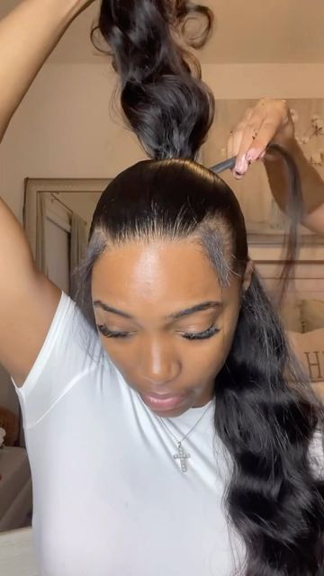 HD lace, wigs and bundles on Instagram: "😻Quick weave half up half down by our stylist @shani_santana 💗Hair info: 26inch 3bundles body wave hair ship out in 24hrs~🙋🏽‍♀️ 🛒Hair name: “ELF0124” 👉🏾Search name on our bio website or DM for hair link 🤑Use discount code: “VVV” 🛍DM for wholesale . . . . . . . . . . #naturalhair #hairjourney #hairtutorials #explorepage #satisfyingvideos #blackgirlmagic #hairstyles #highlightedhair #hairgoals #ponytail #hairextensions#rawhair #blackgirlhairstyles #inspiration #purplehair #melaninpoppin #straighthair #halfuphalfdown #sewinweave #arroganttae #tiktokviral #naturalhairstyles #quickweave #halfuphalfdownhairstyle #transformation" Half Up Half Down Quick Weave Body Wave, Half Up Half Down Hair Body Wave, Half Yo Half Down Hairstyles Weave, Up And Down Quickweave, Half Uo Half Down Quickweave, Quick Weave Half Up Half Down Black Hair, Body Wave Ponytail Weave, Weave Hairstyles Half Up Half Down, Body Wave Half Up Half Down Weave