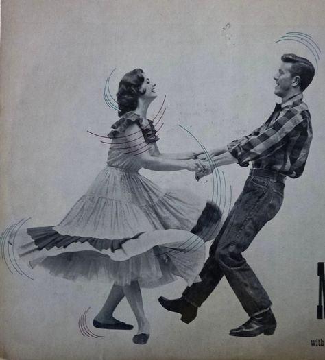 Late 1950s Square Dancing couple.... 50s Couple Dancing, 60s Couple Dancing, 2 Ppl Dancing Reference, Square Dance Aesthetic, Couples Dancing Poses, Square Dancing Aesthetic, Couple Dancing Art Reference, 2 People Dancing Reference, Person Dancing Reference