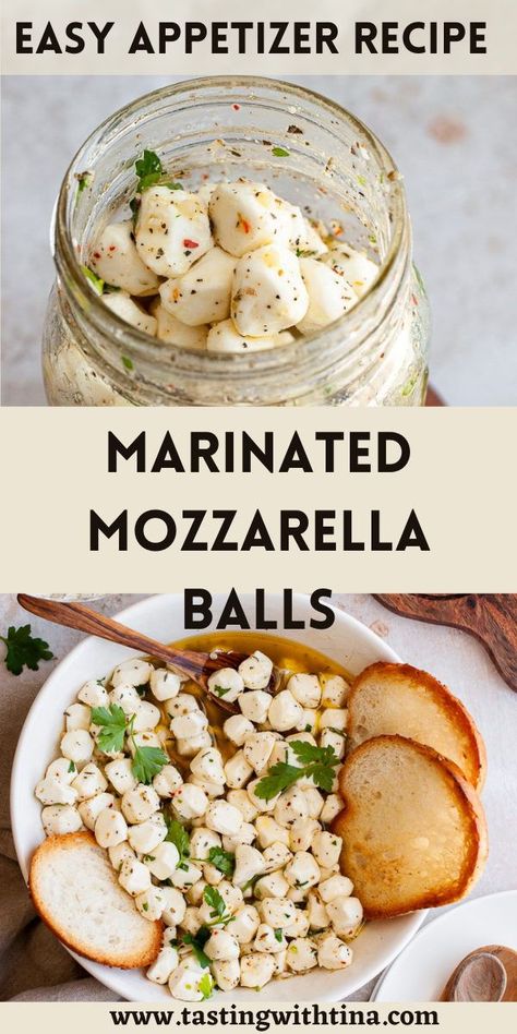 Marinated Mozzarella Balls are a delicious and easy appetizer recipe! With fresh mozzarella pearls marinated in extra virgin olive oil and herbs, this is perfect for entertaining. Marinated Mozzarella Pearls, Marinated Mozzarella Balls Recipes, Fresh Mozzarella Recipe Appetizers, Mozzarella Pearls Recipes, Fresh Mozzarella Appetizers, Mozzarella Balls Recipe, Marinated Mozzarella Balls, Fresh Mozzarella Recipe, Mozzarella Appetizers