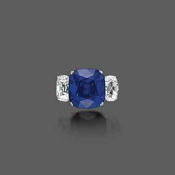 THE STAR OF KASHMIR: AN EXCEPTIONAL SAPPHIRE AND DIAMOND RING Set with a cushion-shaped sapphire, weighing approximately 19.88 carats, flanked on either side with cushion-shaped diamonds, weighing approximately 3.02 and 2.72 carats, to the graduated diamond line shoulders and engraved sides, mounted in platinum Kashmir Sapphire, Magnificent Jewels, Half Moons, Diamond Ring Set, Sapphire And Diamond Ring, Hand Ring, Diamond Ring Settings, Bling Rings, Blue Sapphire Rings