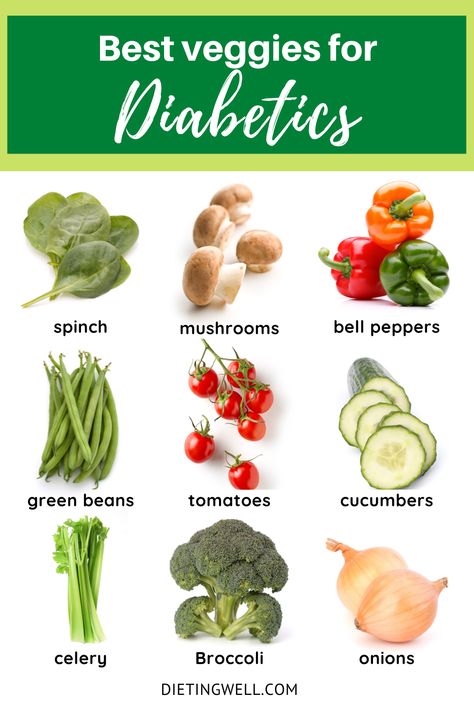 Veggies For Diabetics, Vegetables For Diabetics, Best Veggies, Prediabetic Diet, Healthy Recipes For Diabetics, No Sugar Diet, Resep Diet, Low Carb Vegetables, Diet Food List