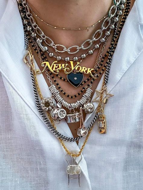 Best Gold Necklace 2024: How To Style A Gold Necklace This Season | PORTER Jewelry Trend 2024, Gold Necklace Stack, Colorful Gemstones, Necklace Stack, Trending Necklaces, Dope Jewelry, Fashion Eyewear, Stacked Jewelry, Jewelry Lookbook