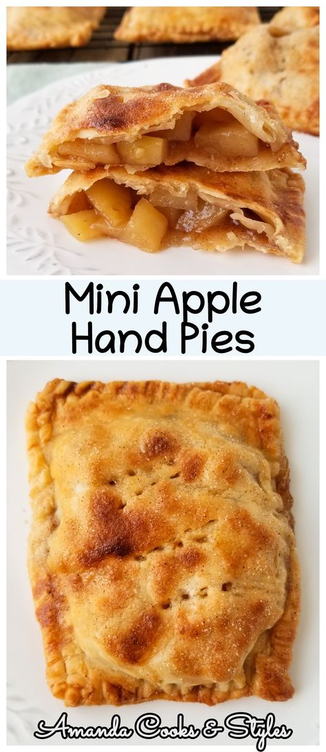 Hand Held Apple Pies, Premade Pie Crust, Hand Pie Recipes, Apple Hand Pies, Apple Glaze, Mini Apple Pies, Hand Pie, Flaky Pie Crust, Apple Pies