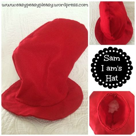 All Things Dr. Seuss-Sam I am Costume - Easy Peasy Pleasy Sam I Am Costume, Dr Seuss Diy Costumes, Dr Seuss Decorations, Dr Seuss Costumes, Book Characters Dress Up, Dr Seuss Hat, Sam I Am, Dress Up Storage, Dr Seuss Crafts