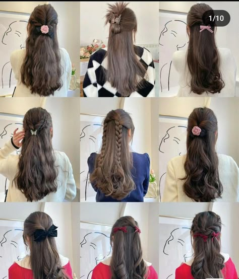 Yukata Hairstyle, Cute Korean Hairstyles, Hair Curling Techniques, Black Hair Hairstyles, Long To Short Haircut, Scrunchie Bun, 2024 Hair Trends For Women, 2024 Hair Trends, Cool Hair Designs