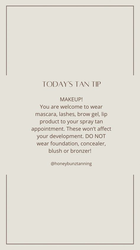 Tan Tip Tuesday, Spray Tan Marketing Social Media, Tanning Room Decor, Bronzed Brunette, Spray Tan Studio, Mobile Spray Tanning Business, Spray Tan Room, Spray Tan Marketing, Spray Tanning Quotes