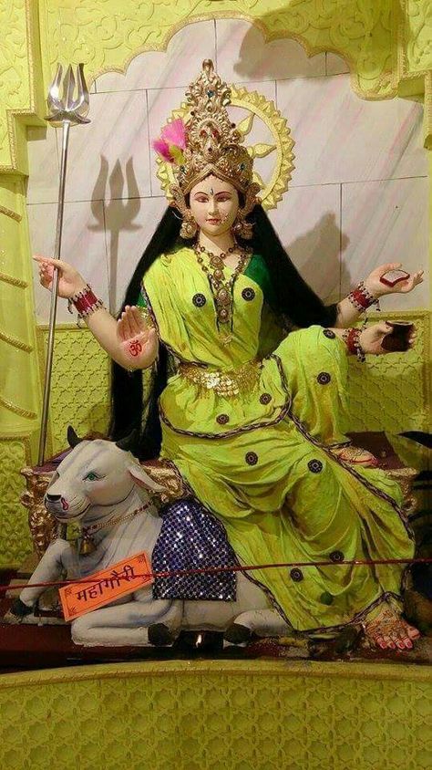 MAA GOURI MAA Goddess Kali Images, Gorgeous Bridal Makeup, Durga Pooja, Kali Hindu, Durga Kali, Jai Mata Di, Saraswati Goddess, Navratri Images, Devi Durga