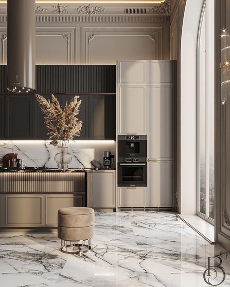 New Classic Kitchen Design, Classic Kitchen Design Luxury, Modern Classic Kitchen, Luxury Kitchen Decor, Classical Kitchen, Modern Classic Interior, Modern Luxury Kitchen, Classic Kitchen Design, Neoclassical Interior