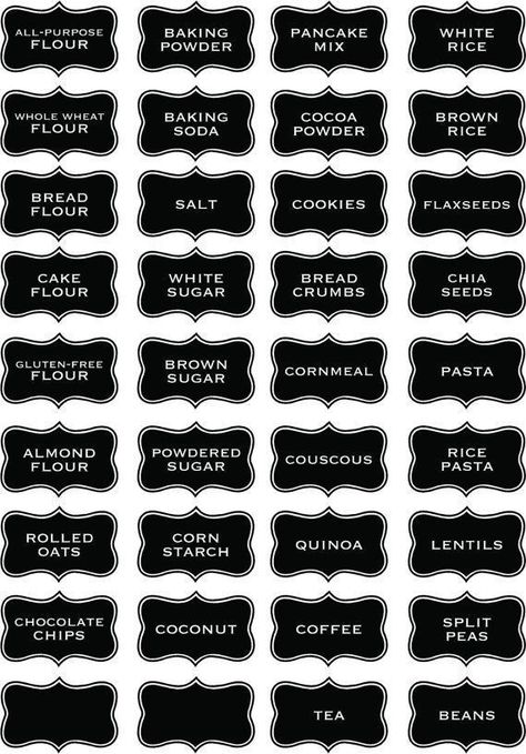 Kitchen Canister Labels, Kitchen Essentials List, Canister Labels, Organize Your Pantry, Pantry Sign, Spice Jar Labels, Kitchen Labels, Paypal Money, Storage Shelving