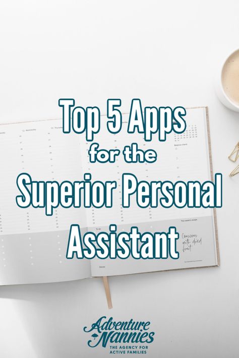 We've asked some of the most skilled assistants what their secrets are and composed the top 5 apps that are a necessity for a personal assistant.  #adventurenannies #personalassistant #personalassistanttips #organizationtips #productivityapps #productivitytips #nannytips Executive Assistant Daily Checklist, How To Become A Personal Assistant, Personal Assistant Tips, Administrative Assistant Tips, Executive Assistant Organization, Personal Assistant Outfit, Personal Assistant Aesthetic, Executive Assistant Tips, Personal Assistant Duties