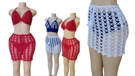 How to Crochet a Lacy Cover up Skirt/Crochet Beach cover up skirt tutorial