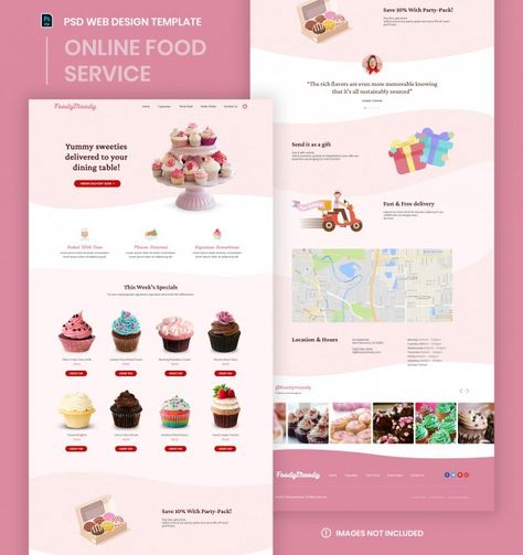 Cake Websites, Food Website Design, Bakery Website, Medical Website Design, Restaurant Website Design, Food Delivery Business, Magazine Design Cover, Food Web Design, Delivery Business