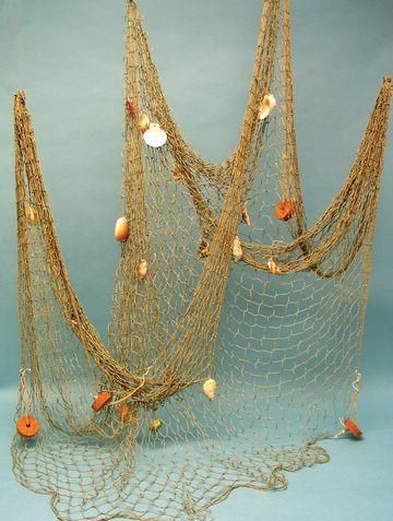 Decorative Fish Net w/ Shells & Floats - Nautical Netting | Flickr - Photo Sharing! Fish Net Decor, How To Make Fish, Luau Decorations, Rope Decor, Pub Set, Nautical Looks, Fish Net, Fishing Nets, Fishing Net