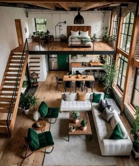 Scandinavian Cabin Interior, Design Casa Piccola, Loft House Design, Casa Loft, Tiny House Nation, Interior Design Per La Casa, 카페 인테리어 디자인, Cabin Interiors, Small Bedroom Decor