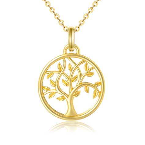 PRICES MAY VARY. UNIQUE DESIGN: The tree of life symbolizes strength, resilience and staying alive forever. No matter what difficulties and dangers we face, we are strong enough to face them. Strive for more knowledge, wisdom, and new experiences on the path of life. 14K GOLD TREE OF LIFE NECKLACE: Tree of life pendant:16*16mm, the delicate chain length: 16+2 Inch. SOLID GOLD MATERIAL: This 14K gold tree of life pendant necklace is made of 14K yellow gold, nickel-free, lead-free, hypoallergenic Tree Of Life Charm Jewelry, Tree Of Life Jewelry Gold, Golden Tree Necklace, Necklace Family, Gold Tree Of Life, Cool Gifts For Kids, Gifts For Fiance, Gold Tree, Tree Of Life Necklace