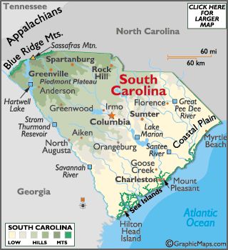 charleston south carolina | Map of South Carolina - South Carolina Map, Charleston Facts, SC ... Yellow Jessamine, Map Of South Carolina, South Carolina Map, Carolina Wren, North Carolina Map, South Carolina Travel, South Carolina Homes, World Atlas, Palmetto State