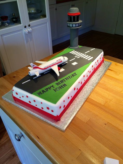 Airport runway cake Airplane Bday Cake, Airport Theme Cake, Airplane Runway Cake, Airplane Wedding Cake, Airport Birthday Cake, Aeroplane Birthday Cake, Airport Birthday Theme, Plane Cakes For Boys, Airplane Cake For Men