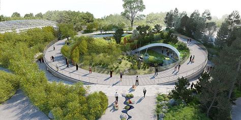 Panda Habitat, Big Architects, Zoo Architecture, Urban Landscape Design, Bjarke Ingels, Border Wall, Desain Lanskap, Landscape Architecture Design, Big Design