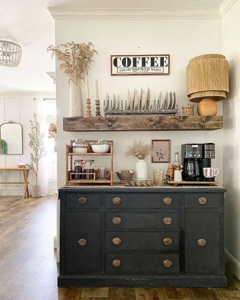 Coffee Bar Cart, Coffee Cabinet, Coffee Bar Station, Coffee Bar Ideas, Diy Coffee Bar, Coffee Ideas, Coffee Bars In Kitchen, Bar Inspiration, Home Coffee Bar