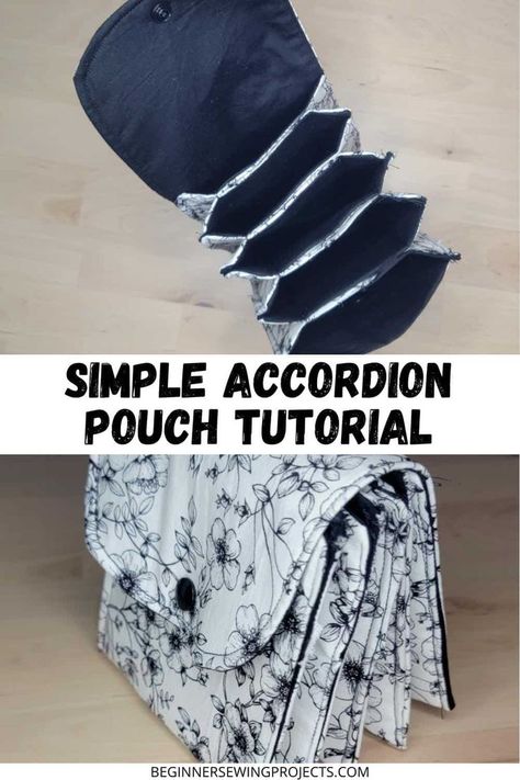 Small Pouch Sewing Pattern, Accordion Pouch, Sewing Simple, Beginner Sewing Projects, Knitting Needle Storage, Fall Sewing Projects, Needle Storage, Simple Pouch, Wallet Sewing Pattern