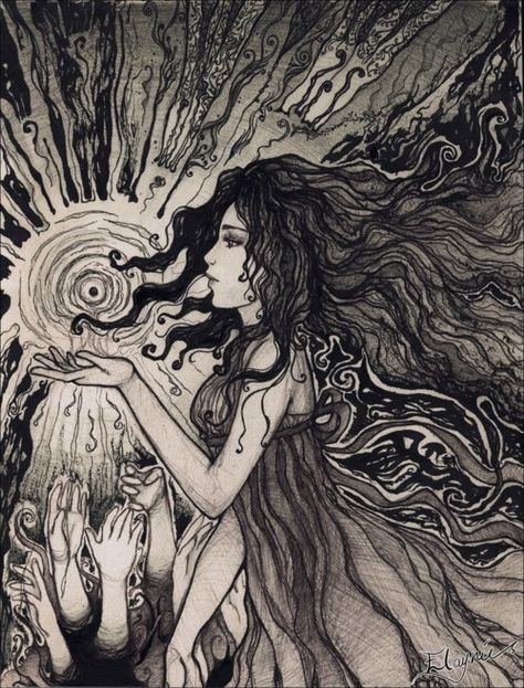 Art History Major, Dark Paintings, Black And White Girl, Dark Artwork, Art Tumblr, Trippy Art, Fantasy Illustration, Girl Hair, Art Google