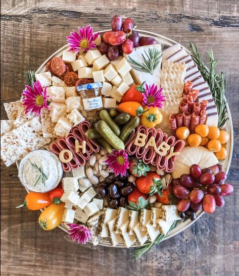 So cute for a baby shower!! Pumpkin Baby Shower Charcuterie Board, Pink And Blue Charcuterie Board, Woodland Baby Shower Charcuterie Board, Pregnancy Safe Charcuterie Board, Charcuterie Board For Baby Shower Girl, Baby Shower Cheese Board, Charcuterie Board Baby Shower Ideas, Baby Charcuterie Board, Baby Shower Charcuterie Board Ideas