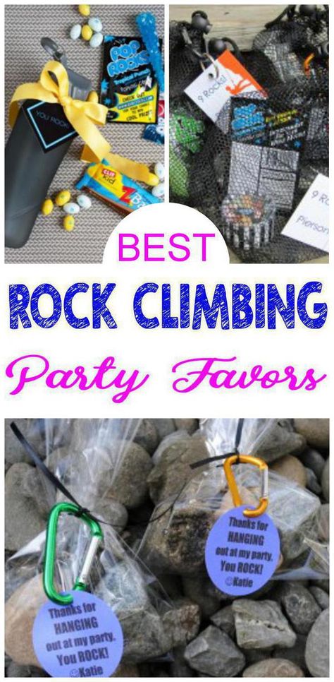 Rock Climbing Party Favors! Rock Climbing birthday party bags, goodie bag & more ideas. Get the best Rock Climbing birthday party ideas. Best ideas for boys and girls for a bday or classroom party. Candy, gum, toys & more kids and children of all ages will love. DIY or buy some fun Rock Climbing party favors. Find Rock Climbing birthday party ideas now! Rock Climbing Quotes, Rock Climbing Birthday Party, Climbing Birthday Party, Rock Climbing Wedding, Rock Climbing Cake, Rock Climbing Birthday, Kids Rock Climbing, Climbing Party, Rock Climbing Party