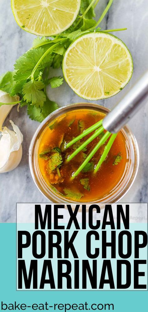 This Mexican pork chop marinade is easy to mix up and adds so much flavour to your pork chops. Marinate and then grill, pan fry, or bake, or freeze for later! #pork #porkchops #marinades #marinade Mexican Pork Chops, Mexican Chicken Marinade, Pork Chop Marinade Recipes, Pork Chop Marinade, Barbecue Pork Ribs, Mexican Pork, Pork Marinade, Chicken Marinade Recipes, Pork Rib Recipes