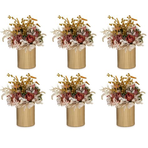 PRICES MAY VARY. Wedding Centerpieces Decoration: Nuptio flower pot set is the perfect centerpiece for both intimate and grand wedding or party tables. A contemporary twist on classic décor, mingling with your other elements to create a cohesive and stylish arrangement. They're not just small metal flowers vase; They're the stars of your event decor. Add a touch of modern elegance to your special day with Nuptio gold flower vase set. Minimalist Chic: With its clean lines, simple design, and eleg Modern Centerpieces For Party, Cocktail Party Centerpieces, Rustic Romantic Wedding Decor, Minimalist Party Decor, Gold Floral Arrangements, Gold Vase Centerpieces, Fake Flowers Arrangements, Gold Flower Vase, Vases For Centerpieces