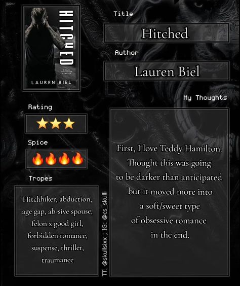 Time for another review!!! 📚 Hitched : Lauren Biel And not the sweet... 'married type of hitched either. #book #booklover #booknerd #bookstagram #bookaddict #darkromance #romance #laurenbiel #rideordie #hitched Hitched Lauren Biel, Age Gap, Book Addict, Book Nerd, The Sweet, Book Lovers, Cool Girl, Romance, Books