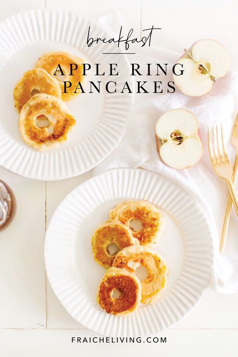 apples
breakfast
plates 
eating
pancakes Apple Dipped Pancakes, Pancake Apple Rings, Apple Pancake Rings, Apple Slices Pancakes, Apple Slice Pancakes, Toddler Apple Pancakes, Apple Ring Pancakes, Apple Breakfast Ideas, Preschool Meals