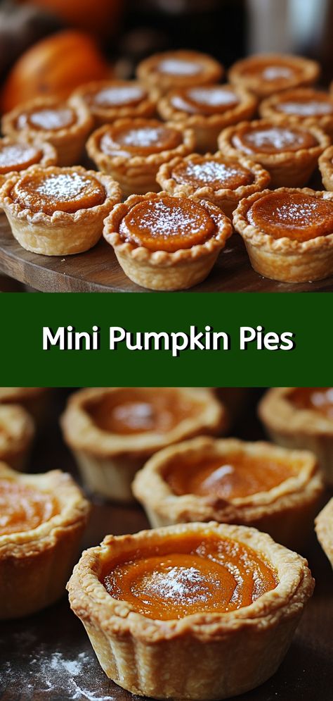 Mini Pumpkin Pies Pumpkin Tarts, Mini Pumpkin Pies, Pumpkin Pies, Festive Desserts, Flaky Pie Crust, Culinary Experience, Pumpkin Flavor, Mini Pies, Fall Treats