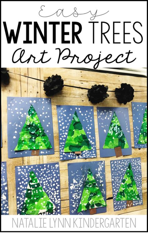 The Easiest Winter Trees Craft - Natalie Lynn Kindergarten Winter Tree Crafts, Trees Craft, Natalie Lynn, December Crafts, Christmas Art Projects, Winter Art Projects, Preschool Christmas Crafts, Christmas Kindergarten, Winter Craft