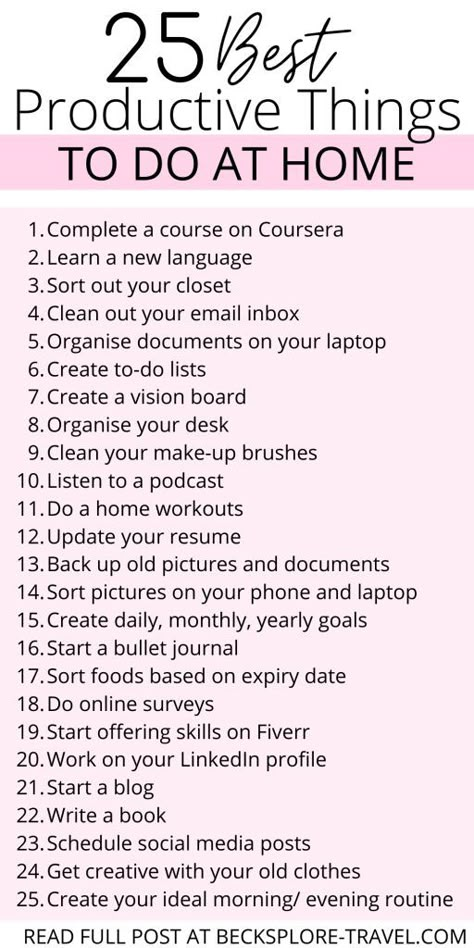 Are you currently spending more time at home but don't want to only watch Netflix in your spare time? Here are 25 productive things to do at home! Productivity Quotes, What To Do When Bored, Things To Do At Home, Productive Things To Do, Things To Do When Bored, Creating A Vision Board, Things To Do Alone, Learn A New Language, Productivity Planner