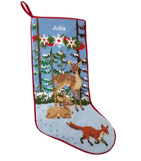 Holiday Stockings | Home Goods at L.L.Bean Needlepoint Stocking, Christmas Needlepoint, Needlepoint Stockings, Vintage Christmas Stockings, Stockings Christmas, Christmas Decor Inspiration, Outdoor Blankets, Needlepoint Christmas, Needle Point