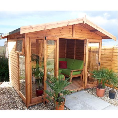 Malvern Newland Summerhouse Wooden Summer House, Tongue And Groove Cladding, Apex Roof, Glazed Windows, Shed Sizes, Summer House Garden, Wooden Greenhouses, Wooden Sheds, Building Structure