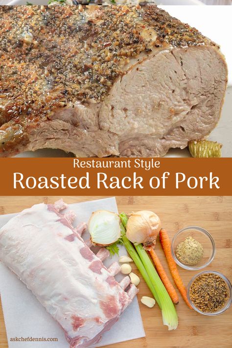 This pork roast is so easy to make it almost cooks itself. But you can take all the credit when your guests start to moan after tasting this deliciously seasoned Rack of Pork! Bone In Pork Roast Recipes Oven, Rack Of Pork Recipes, Croatian Meals, Bone In Pork Roast, Pork Rib Roast, Pork Cooking Temperature, Pork Loin Ribs, Rack Of Pork, Pork Loin Roast Recipes