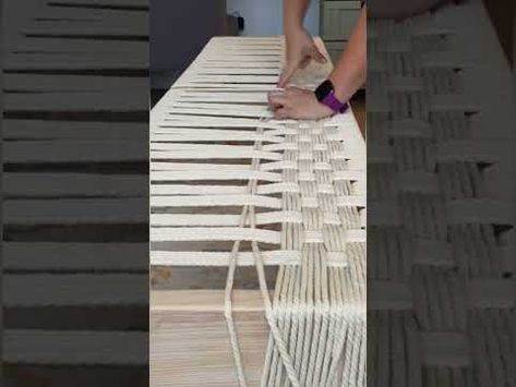 (33) DIY Woven Bench - YouTube Diy Woven Bench, Woven Bench, Woven Chair, Diy Bench, Home Diy, Bench, Weaving, Outdoor Furniture, Furniture