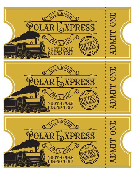 FREE Printable Polar Express Train Tickets PDF Polar Express Party Invitations Free, Free Polar Express Tickets, Polar Express Christmas Float Ideas, Polar Express Believe Ticket Printable, Polar Express Ticket Template, How To Make A Polar Express Train, Polar Express Christmas Party Lds, Polar Express Picture Ideas, The Polar Express Trunk Or Treat