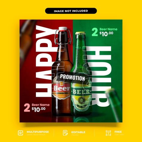 Alcohol Social Media, Beer Promotion, Beer Names, Instagram Post Design, Beer Shop, Beer Ad, Michelada, Beer Design, Social Media Images